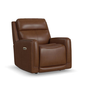 Flexsteel Alister Leather Power Gliding Recliner with Power Headrest and Lumbar in Sedona
