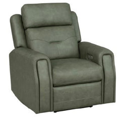 Flexsteel Zero Gravity Felix Leather Power Recliner with Power Headrest, Lumbar, Heat & Massage in Verde