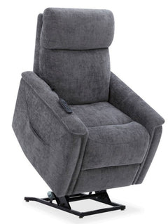 Flexsteel Zero Gravity Luma Fabric Power Lift Recliner with Power Headrest, Lumbar, Heat & Massage in Charcoal