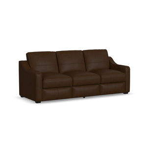 Flexsteel Hudson Leather Sofa in Woodland