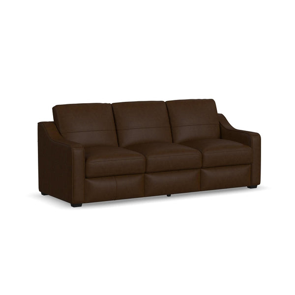 Flexsteel Hudson Leather Sofa in Woodland