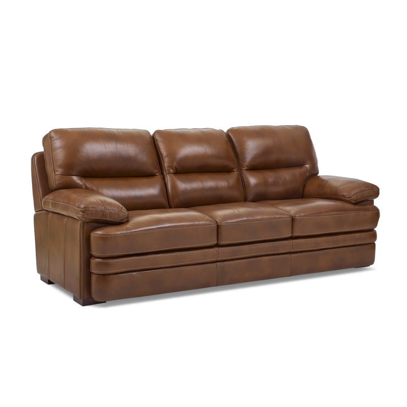 Flexsteel David Leather Sofa in Pecan