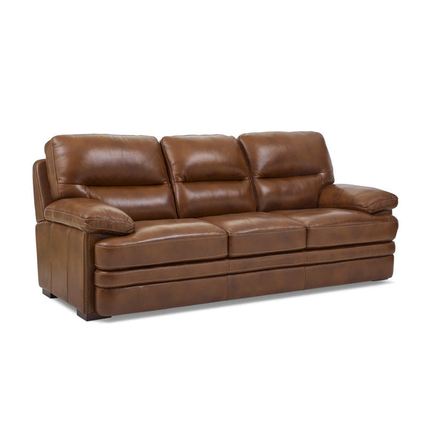 Flexsteel David Leather Sofa in Pecan