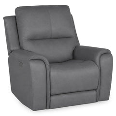 In Motion Grayson Dual Power Recliner with Zero Gravity in Slate Leather