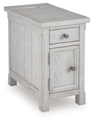 Robbinsdale 1-Door 1-Drawer Chairside End Table with USB Antique White
