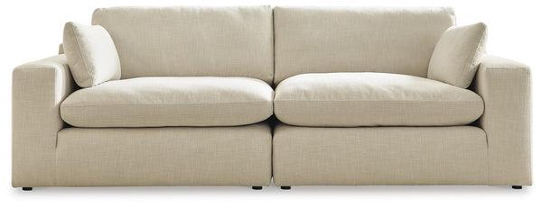 Elyza 2-Piece Fabric Stationary Sectional Stationary Loveseat Linen