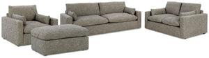 Dramatic Sofa, Loveseat, Oversized Chair & Ottoman Granite