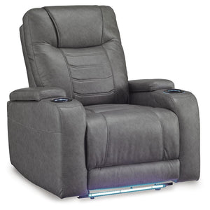 Schooner Zero Gravity P2 Rocks Dual-Power Adjustable Headrest Recliner Slate