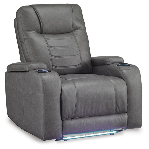 Schooner Zero Gravity P2 Rocks Dual-Power Adjustable Headrest Recliner Slate