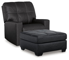 Barlin Mills Recliner & Oversized Accent Ottoman Carbon