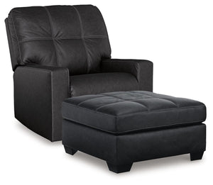 Barlin Mills Recliner & Oversized Accent Ottoman Carbon