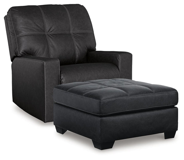 Barlin Mills Recliner & Oversized Accent Ottoman Carbon