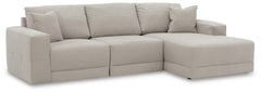 Next-Gen Gaucho 3-Piece Stationary Sectional Stationary Sofa with Chaise Gray