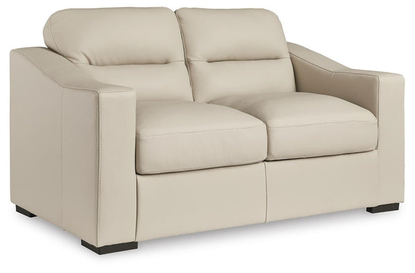 Treasure Trove Leather Stationary Loveseat Almond