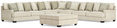 Rawcliffe 5-Piece Sectional & Oversized Ottoman Parchment