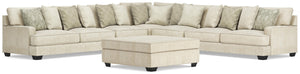 Rawcliffe 5-Piece Sectional & Oversized Ottoman Parchment