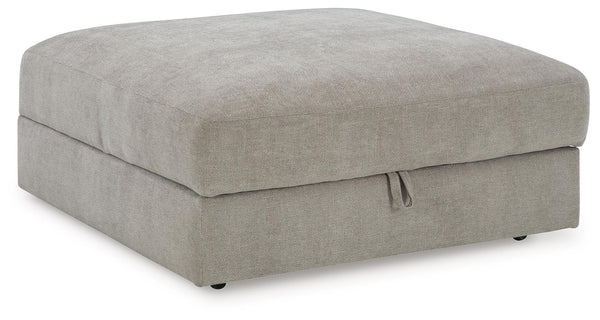 Aslan Court Fabric Ottoman With Storage Flax