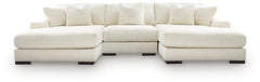 Lindyn 3-Piece Sectional with Double Chaise Ivory