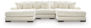 Lindyn 3-Piece Sectional with Double Chaise Ivory