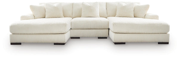 Lindyn 3-Piece Sectional with Double Chaise Ivory