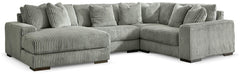 Lindyn 4-Piece Sectional with Chaise Fog