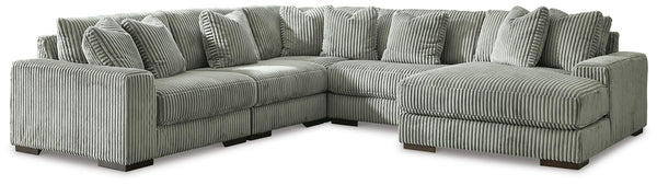Lindyn 5-Piece Sectional with Chaise Fog