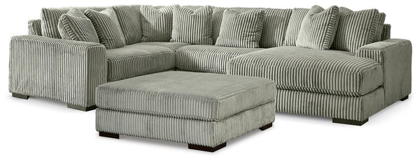Lindyn 4-Piece Sectional with Chaise & Oversized Accent Ottoman