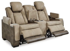 Next-Gen Durapella Zero Gravity P2 Power Reclining Adjustable Headrest Console Loveseat & USB Sand