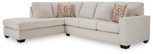 Aviemore 2-Piece Fabric Stationary Sectional with Chaise Stone