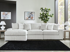 Stupendous 3-Piece Sectional with Chaise Alloy