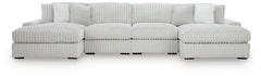 Stupendous 4-Piece Sectional with Double Chaise Alloy