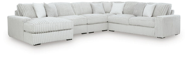 Stupendous 5-Piece Sectional with Chaise Alloy