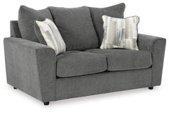 Stairatt Fabric Stationary Loveseat Gravel