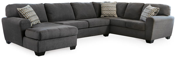Ambee 3-Piece Fabric Stationary Sectional with Chaise Slate