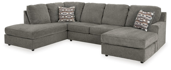 OPhannon 2-Piece Fabric Stationary Sectional with Chaise Putty