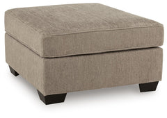 Olten Oversized Fabric Accent Ottoman Mocha