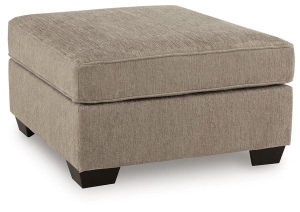 Olten Oversized Fabric Accent Ottoman Mocha