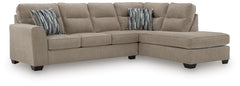 Olten 2-Piece Fabric Sectional with Chaise Mocha