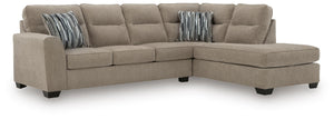 Olten 2-Piece Fabric Sectional with Chaise Mocha