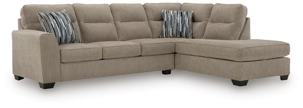 Olten 2-Piece Fabric Sectional with Chaise Mocha