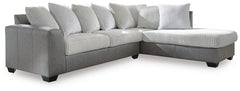 Clairette Court 2-Piece Fabric Sectional with Chaise Alloy