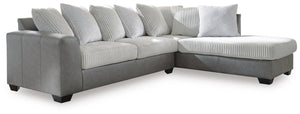Clairette Court 2-Piece Fabric Sectional with Chaise Alloy