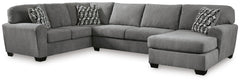Birkdale Court 3-Piece Fabric Stationary Sectional with Chaise Gray