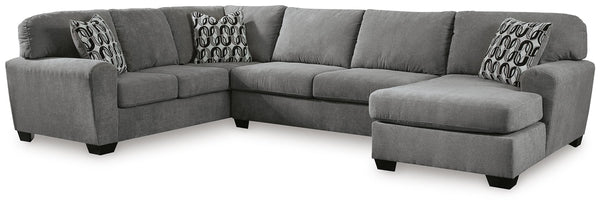 Birkdale Court 3-Piece Fabric Stationary Sectional with Chaise Gray