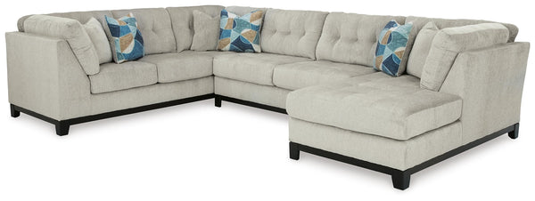 Maxon Place 3-Piece Fabric Stationary Sectional with Chaise Stone