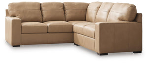 Bandon 2-Piece Leather Stationary Sectional Toffee