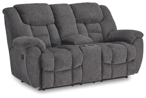 Foreside Reclining Console Loveseat Charcoal