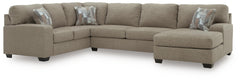 Newellen 3-Piece Fabric Sectional with Chaise Hemp