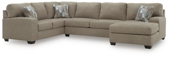 Newellen 3-Piece Fabric Sectional with Chaise Hemp