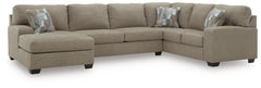 Newellen 3-Piece Sleeper Fabric Sectional with Chaise Hemp